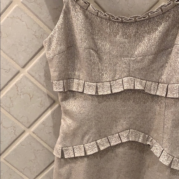 Gold Formal long Dress 4 ROSS MAYER prom wedding - Picture 4 of 9